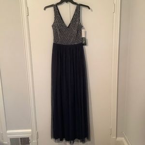 Navy Beaded Long Dress Gown Size 2